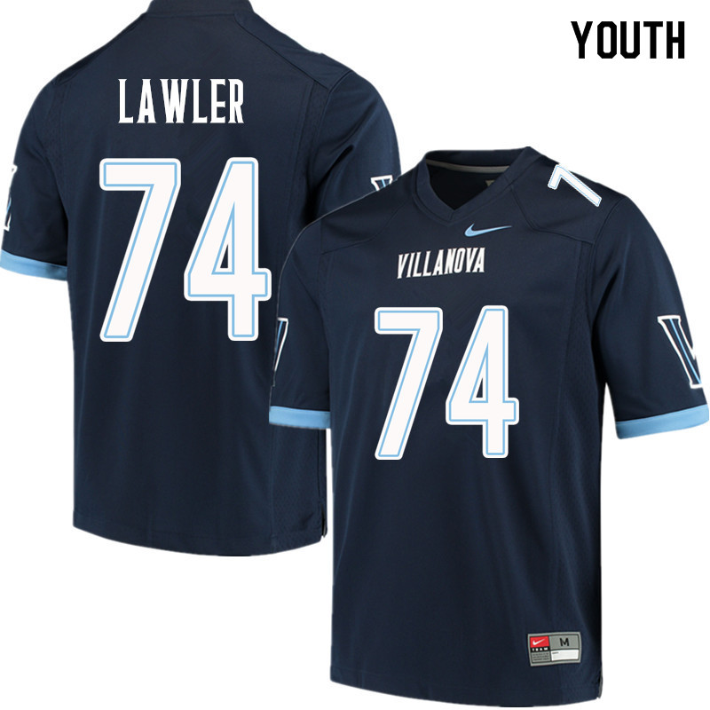 Youth #74 Patrick Lawler Villanova Wildcats College Football Jerseys Sale-Navy - Click Image to Close